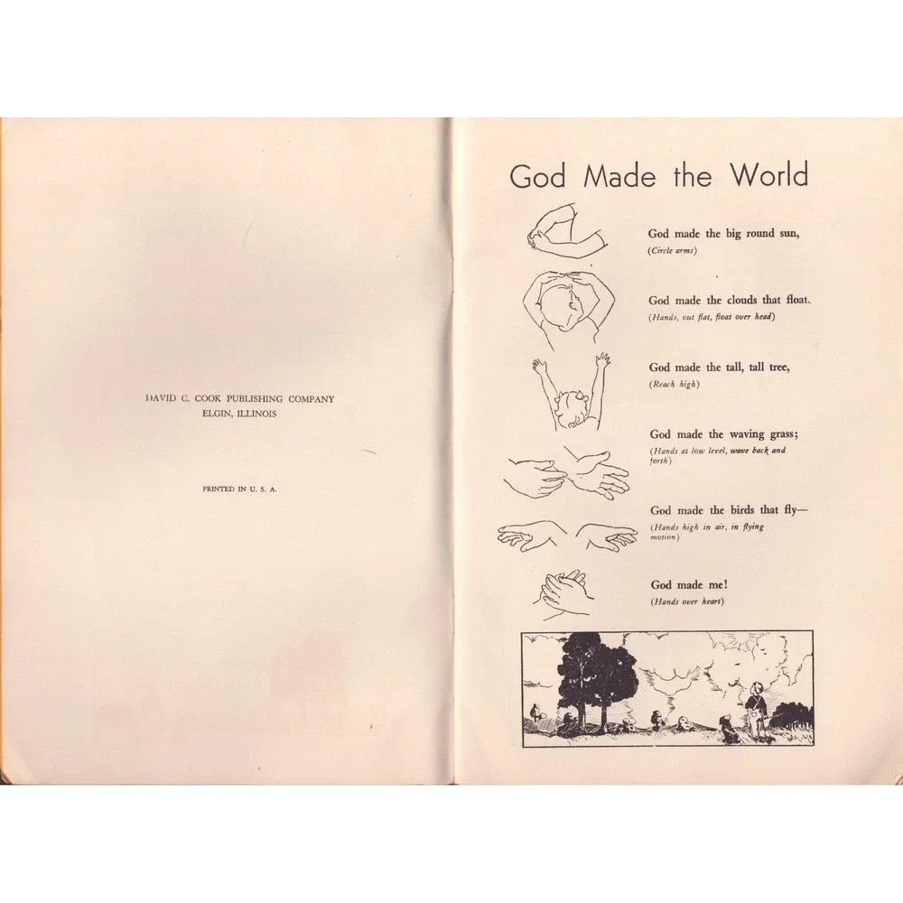 Finger Plays for Little Folks David C Cook Publishing Religious Booklet VG-